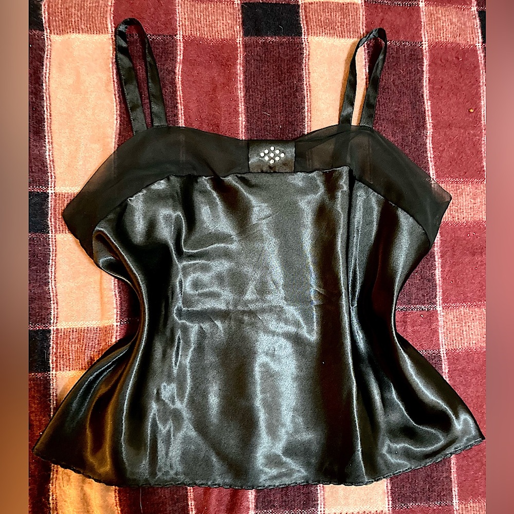 Vintage 90s Black Goth Sexy Slip Top